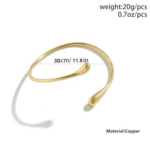Copper Gold Arm Cuff Jewelry for Women Gold Arm Cuff Adjustable Copper Waterdrop Upper Arm Cuffs Bangle Bracelet Summer Beach Jewelry Arm Accessories for Women4