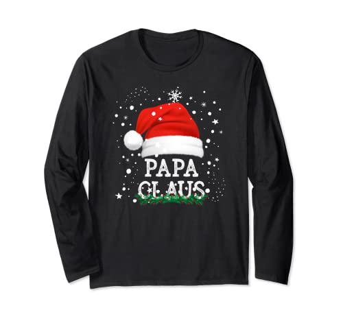 Papa Claus Pijama Familia Divertido Regalo Navidad Padres Manga Larga
