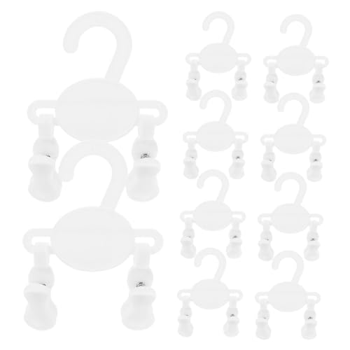 PRETYZOOM 10 Pack Children's Shoe Hook Space-Saving Plastic Hangers for Baby Clothes Drying Racks Non-Slip Sock Dryer Hanger for Closet Organizer