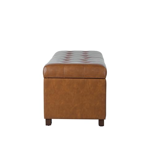HomePop Large Tufted Storage Bench - Vintage Saddle Brown by HomePop - Image 6