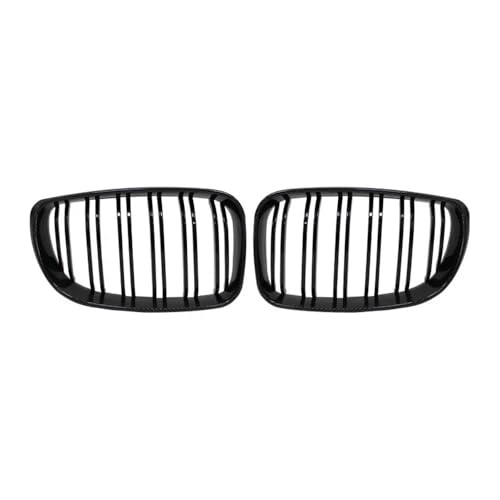 Parrilla delantera de doble línea para BMW E81 E87 E82 E88 (2007-2011), rejillas negras 135i 5
