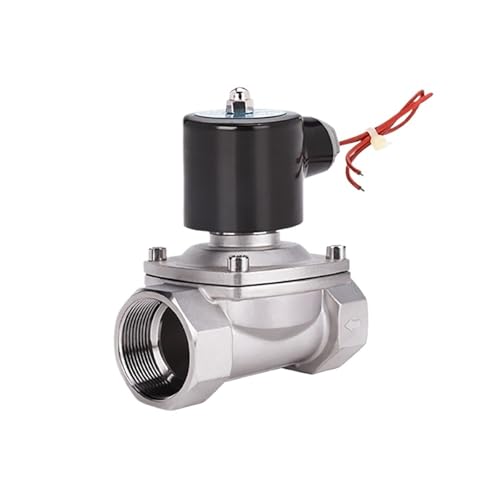 Electroválvula Válvula solenoide de acero inoxidable Serie 2W 2'DN50 Válvula solenoide normalmente cerrada Válvula de interruptor de control de tubería Válvula de agua for agua Aceite Aire(BSP_110VAC)