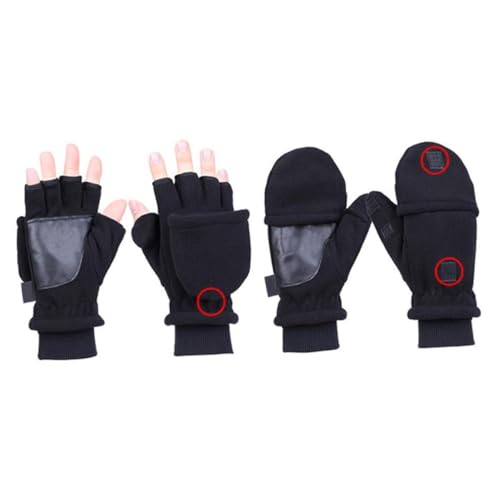 TOVINANNA Stripped Half-Finger Gloves Men's Touchscreen Computer Gloves for Cold Weather Windproof Feature