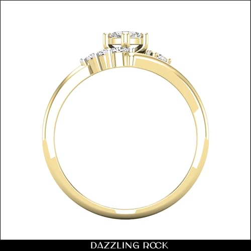 Dazzlingrock Collection 0.50 Carat Center Marquise & 0.63 Carat Side Round White Diamond Engagement Ring Set for Her in 14K Solid Gold3