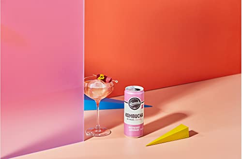 Remedy Raw Kombucha Tea - Sparkling Live Cultured Drink - Sugar Free Raspberry Lemonade - 250ml Can, 24-Pack