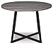 Signature Design by Ashley Centiar Mid Century Round Dining Room Table with Metal Legs, Gray & Black