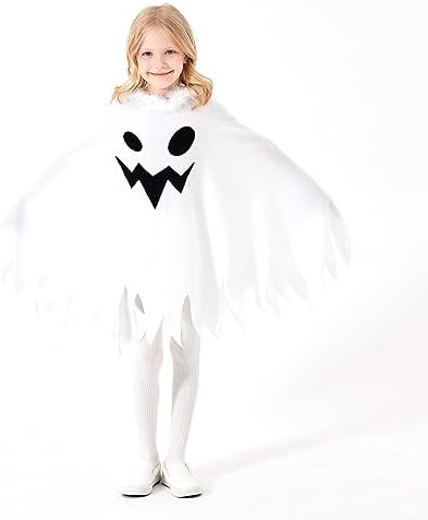 Kids White Ghost Halloween Costumes for Girls Cute Elf Cloak Toddlers Hooded Cape Cosplay Party Role Play Dress Up 2 31TuYLK7u7L. AC