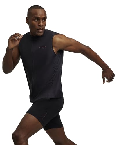 FALKE Running Vest M VE hilo funcional regulación de la humedad 1 pieza, Chaleco Hombre, Negro (Black 3000), S