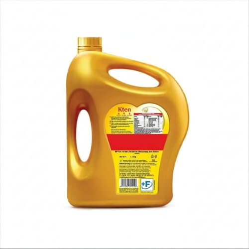 Image of Kten Gold Refined Cooking Oil | Blend of Rice Bran & Sunflower Oil | Helps Keeps Heart Healthy (2 Litre Jar) With Stainless steel spoon 2pcs