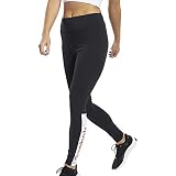 Ajuste ceñido. Reebok Te Linear Logo Legging Mallas, Mujer, Negro/Blanco, L