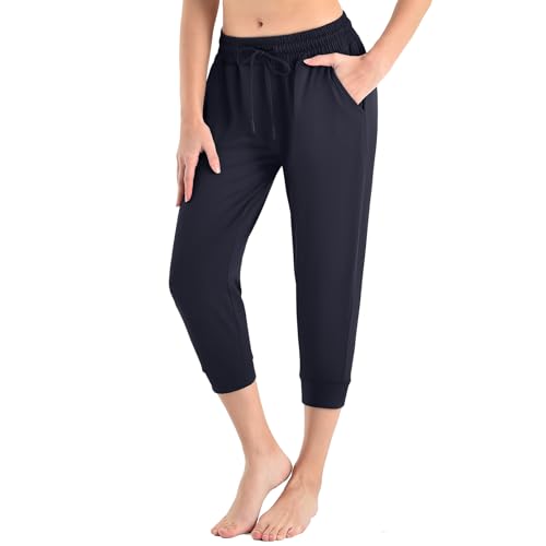 Image of CADITEX Womens Joggers with Pockets,Stretch Active Drawstring Sweatpants Women for Travel Workout Running