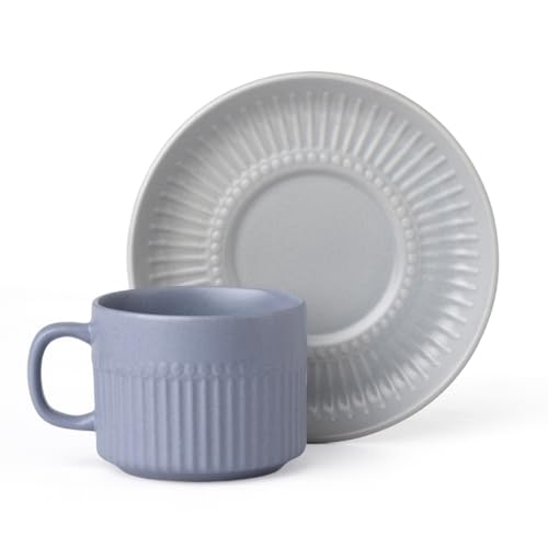 Image of Clay Craft Fine Ceramic Crimson Blue Cups & Saucer, Set of 12, Cups for Tea & Coffee, Gift Set, Elegant Design for Home and Kitchen and Can Be Gifted to Your Loved Ones On Any Occassions