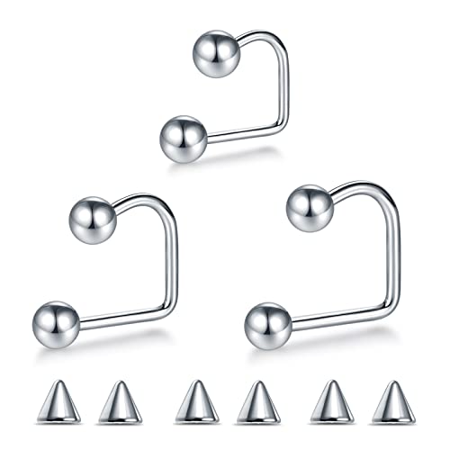 Xpircn 16G Stainless Steel Lip Monroe Medusa Stud Piercing Ball Cone Lippy Loop Labret U Shaped Lip Rings Piercing Jewelry 8Mm 10Mm (Silver) #TOP11