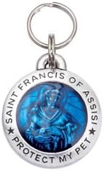 Pet ID Tag Saint Francis of Assisi - Blue