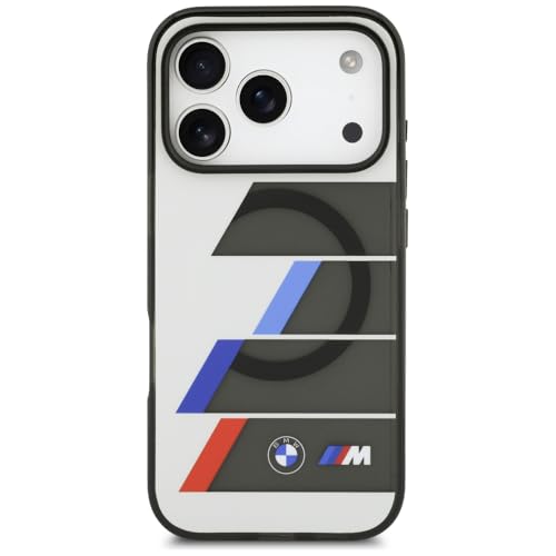 Coque iPhone 17 Pro BMW M haut de gamme, finition IML anthracite et boutons en métal chic