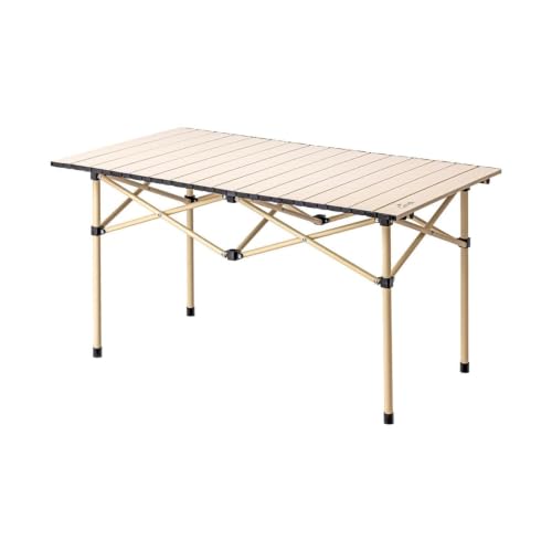 Image of Foldable Camping Table for Outdoor Picnic & Travel | Portable Lightweight Aluminium Folding Table for Camping, BBQ, Garden, Patio & Beach Use | Compact Roll-Up Picnic Table (120 CM)