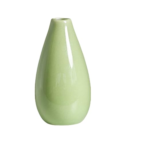 Image of 4Inch Green Ceramic Small Bud Vase Single Stem Flower Vases Mini Floral Holder Bottles for Home Office Wedding Party Decoration