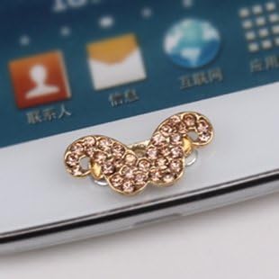 Champagne Bling Mustache Rhinestone Crystal Home Button Sticker - Mustache for Samsung Galaxy S5 S 5 Sv I9600 S3 S4 S5 Note 2 Note 3