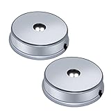 PHOSOK LED Silver Display Base- Crystal Glass Art Statue Merchandise Display Stand- White Light Display Stand Powered by 3 AAA Batteries （Pack of 2）