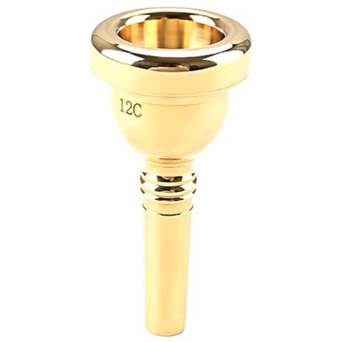 BESPORTBLE Professional Trumpet Mouthpiece Gold Plated Metal Durable Replacement for Loud Sound Smooth Tone for Musicians Beginners Trumpet Supply Accessory