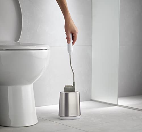Image of Joseph Joseph Flex Lite Stainless Steel Toilet Brush, Pack of 2, White