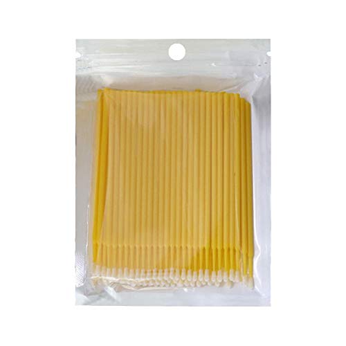 N/ A 100pcs Disposable Cotton Swabs Eyelashes Applicator Extension(Yellow)