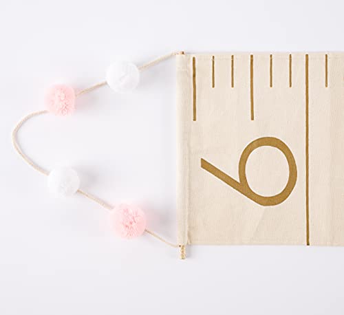 Mud Pie Arrow Milestone Growth Chart Canvas Off White, Pink Tassel #TOP3