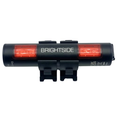 Brightside REAR Bike Light. Super Bright 12 LED, USBC Recharge, Twin Lens Bar Light. Huge 90+hr Run Time. 200 Lumen Bike Light. Fits all Bikes.