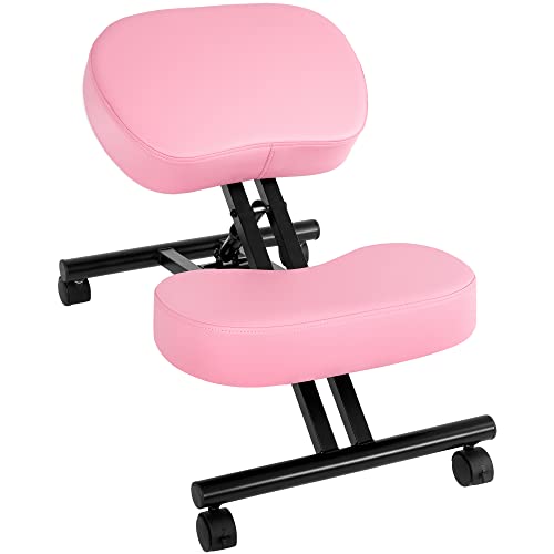 Vigosit Ergonomic Kneeling Chair, Office Kneeling Chair With Thick Memory Foam Cushions, Adjustable Kneeling Chair With Brake Gliding Casters For Office And Home (Pink) #TOP6