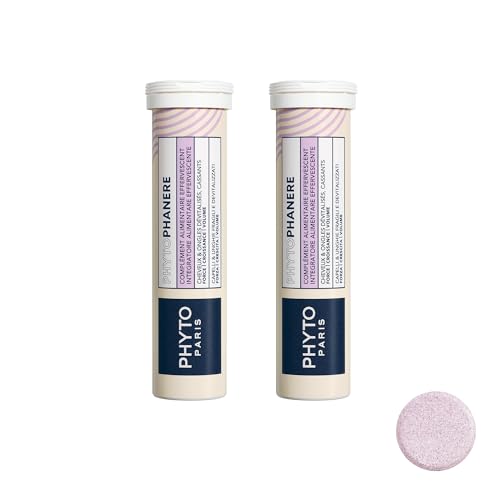 Phyto Paris - Complément Alimentaire Cheveux et Ongles - Formule Effervescente Végan - Sans Sucre - Enrichi en Multivitamines et Minéraux, Sélénium, Zinc, Biotine et Vitamine C - 30 comprimés