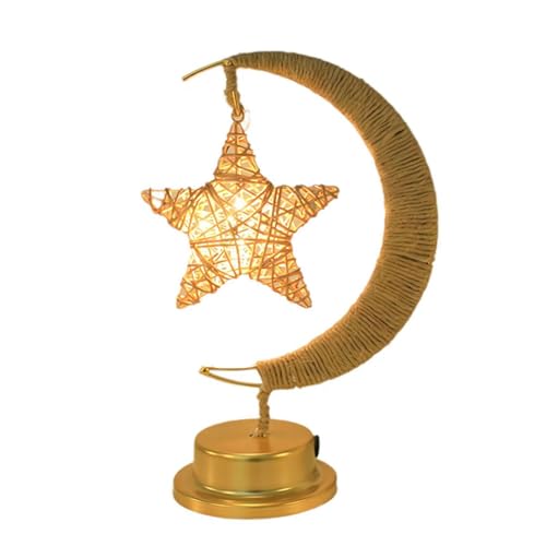 Lámpara de mesa LED de luna, lámpara lunar encantada, lámpara de bola decorativa, luz nocturna mágica de luna, lámpara de noche estrellada, lámpara lunar, luz de bola de luna creciente, lámpara de
