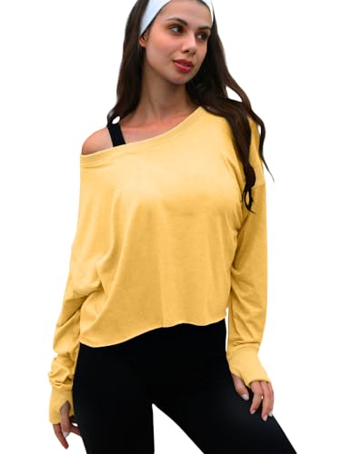 Image of UNIANKIYA Open Back Workout Tops for Women Long Sleeve Cropped Athletic Clothes Gym Running Yoga Low Impact Sports T Shirts