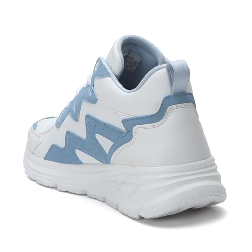 Image of FIELD CARE Casual Athletic Sneakers, Chunky Platform Design, Colour Block, Lace-up Hi-Top Gym Sports Shoes Shock Absorbing Cushioned Insole Stylish Sneakers