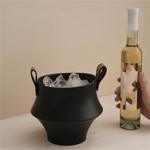 Cubo de hielo de cerámica en color negro elegante para enfriar bebidas en fiestas 8