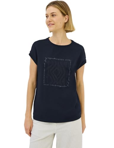 T-shirt avec imprimé pailleté Cecil femme col rond et motif brillant