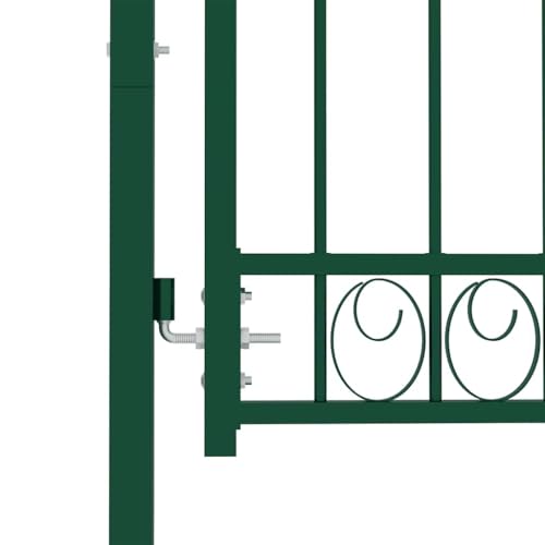 Puerta de valla de acero recubierto con acabado robusto y elegante remate curvado 4