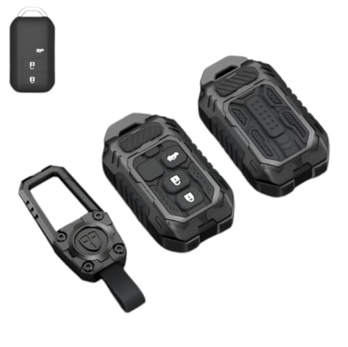 Image of BKN Luxury Metal Silicon Waterproof Transformer Car Key Cover with Keychain & Full Protection for Grand Vitara, Victoris, Baleno, Fronx, Ignis, Ertiga, Dezire, Brezza (GLANZA) (3 Button Flip Key)