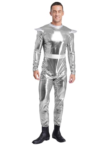 Combinaison métallique d'astronaute : costume pour adulte haut de gamme style robot spatial