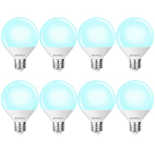 Image of BUBO Globe Light Bulbs 60 Watt Equivalent, Vanity Light Bulbs Daylight White 5000K, Bathroom Light Bulbs Round Light Bulbs, G25 LED Light Bulbs 800 Lumens, E26 Medium Base, 7W, Non-Dimmable, 8 Pack