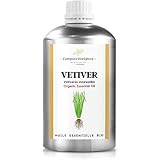 Descripción: Vetiveria Zizanoides Cultivo: orgánico (AB). Color: marrón a verdoso olor: terroso, suave, herbáceo – aceite obtenido por destilación completa por entrenamiento de vapor de agua. 100% puro libre de otros aceites esenciales cercanos 100% natural, no desnaturalizado por moléculas de síntesis, y 100% integral, no decolorada, no rectificada. No usar en mujeres embarazadas o lactantes, ni en niños menores de 6 años.