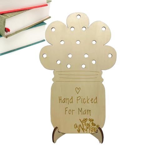 Soporte de flores para mesa, soporte de madera para paquete de flores, arreglo floral, soporte de flores recogido a mano para mamá, sala de estar, comedor