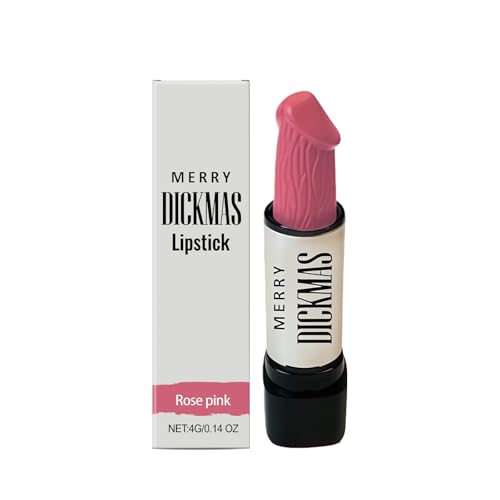 Creative Women Funny Lipstick - Mushroom Naughty Gag Stocking Stuffer Idea for White Elephant & Secret Santa Stocking for Holiday Party Birthday & Valentines Day Christmas Surprise (Rose Pink)