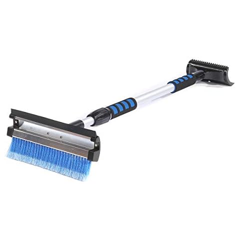 MOHOO Snow Brush and Ice Scraper for Car Windshield, 46.5'' Extendable Snow Brush with Squeegee & 270°Pivoting Brush Head, Snow Scraper for Car, SUV, Truck, Roof (Blue) Cover