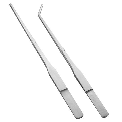 FinYii Pinça longa de aço inoxidável para répteis para lagartos de cobra, lagartixa, leopardo, lagar