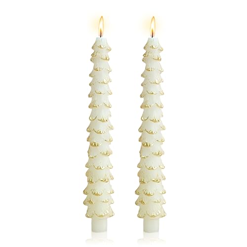 Bougies coniques pour sapin de Noël pour décoration table de mariage chaleureuse