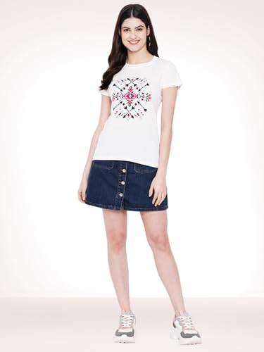 Image of Preneum Women's Cotton Regular Fit Graphic Stylish Printed Short Sleeves Casual T-Shirt || Trend & Style (Pack 3)