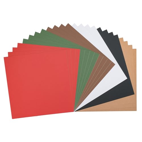 Papier cartonné autocollant Florence de Noël 24 feuilles lisses multi-couleurs