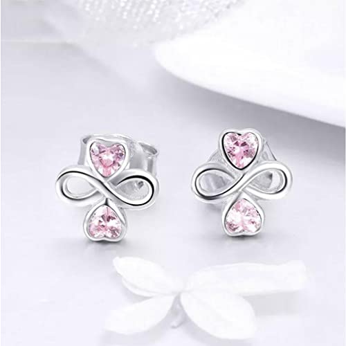 Boucles d'oreilles coeur rose Amour Infini, légères et sans gêne - 3