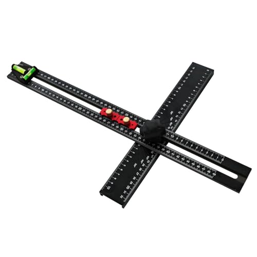 54cm T Square with Bubble Level 90 45 Degree Multi Angle Measuring Tool Adjustable Combination Ruler for Woodworking Black