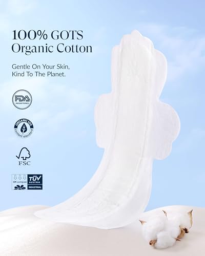 Image of RPE Life 100% GOTS Organic Cotton Overnight Pads, Size 5, 12 Count (Pack of 3)